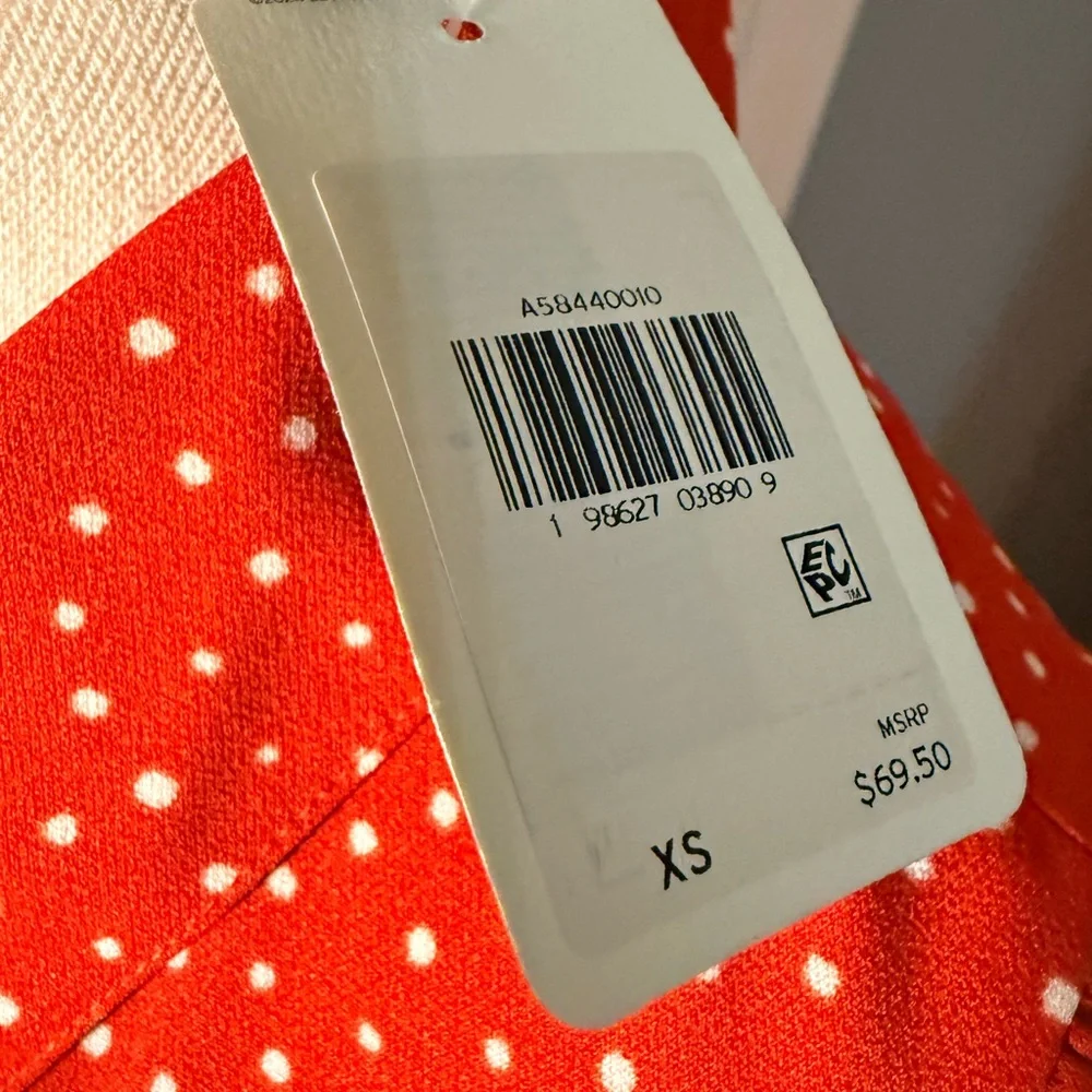 Levi's Red Polka Dot Tiered Midi Dress - Picture 6 of 6
